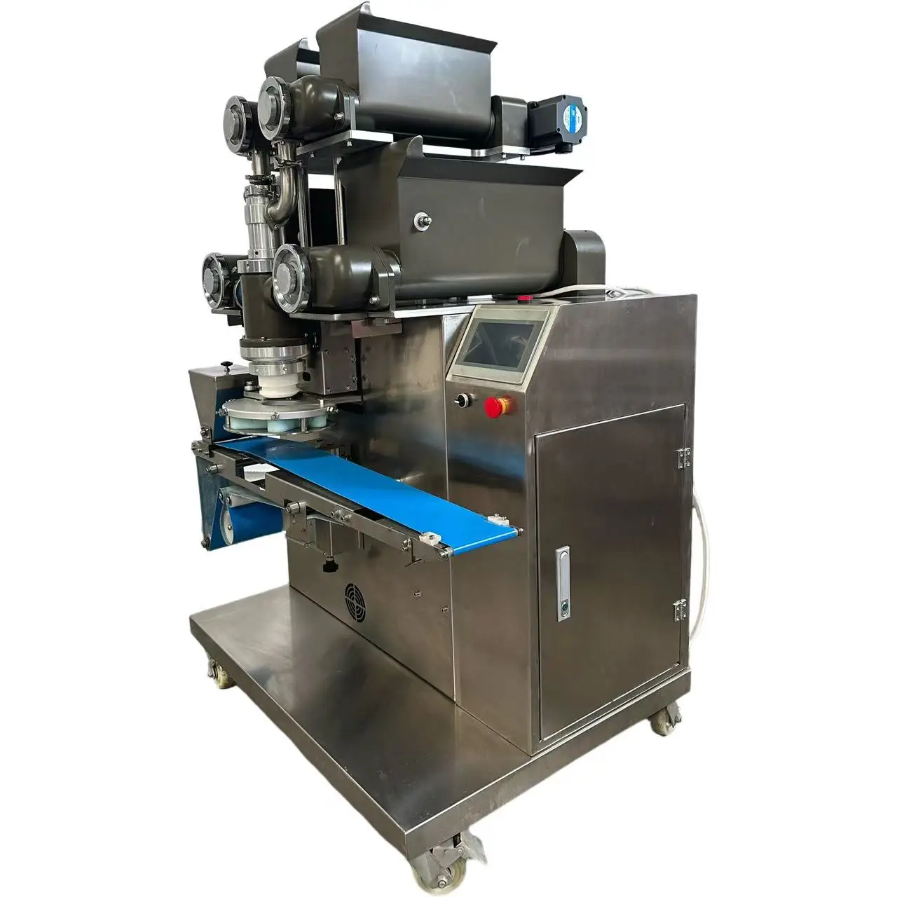 고속 완전 자동 월병/Maamoul 만드는 기계 및 과자/식품 충전 사출 장비 베이킹 생산.