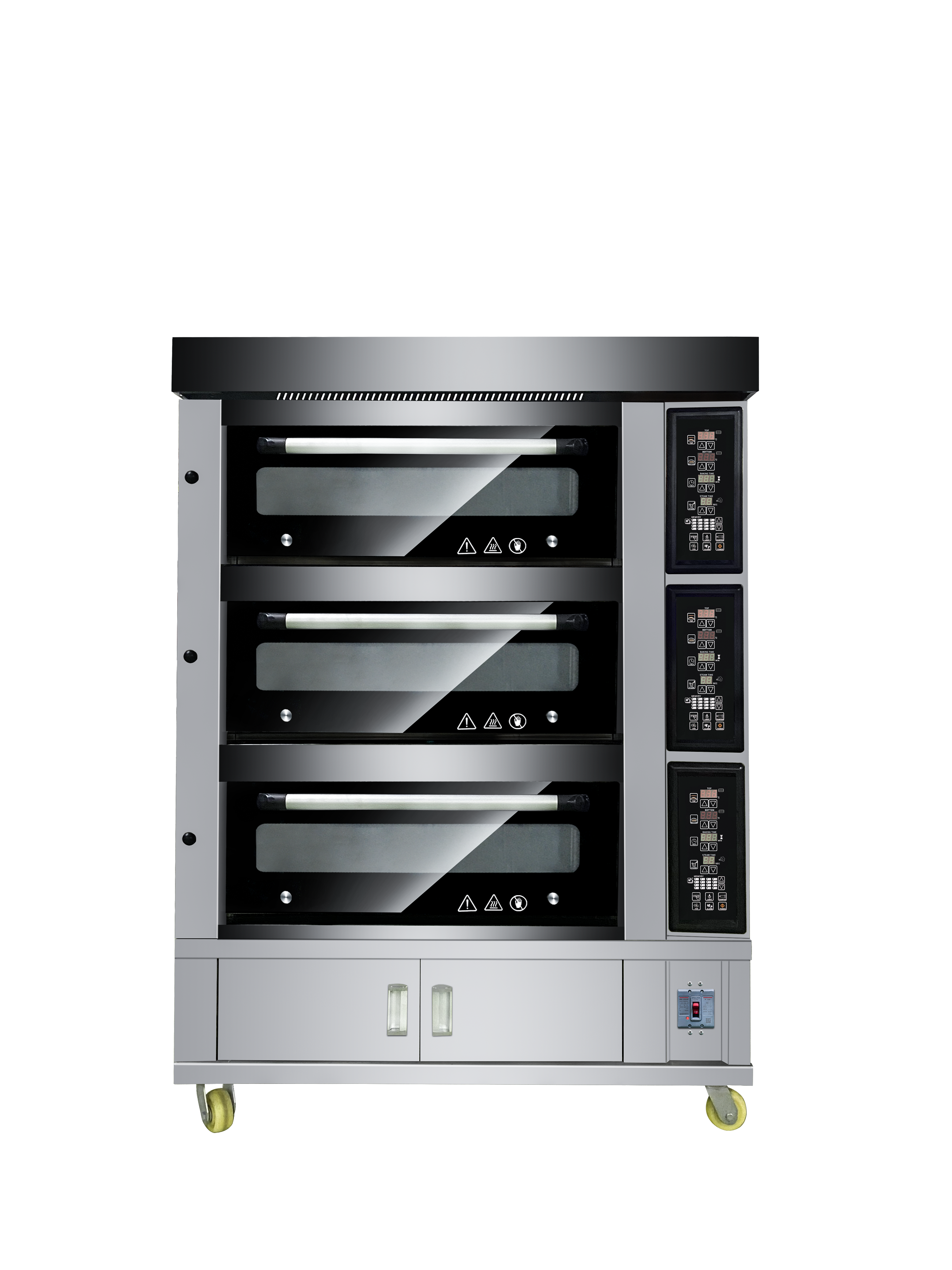 Maquinaria comercial do cozimento do alimento: 3 camadas, equipamento do cozimento do forno de 12 bandeja