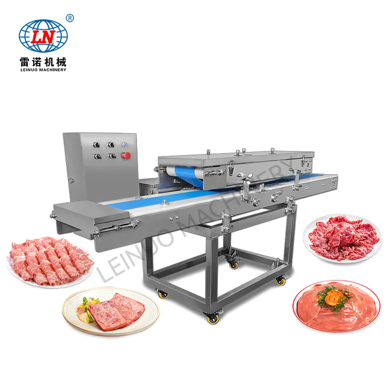 Máy cắt thịt tươi hai kênh hiệu quả cao bằng thép không gỉ với lưỡi dao nhập khẩu để cắt lát cực mỏng - Máy thái thịt - foodmachtech