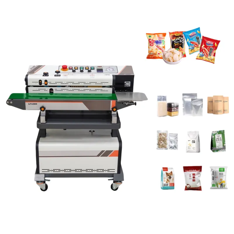 Continuous Vacuum Nitrogen Filling Sealing Machine LF-1080 Nitrogen Filling and Preservation Food Sealing Machine, Vacuum Pumpin - Sealing Machine - foodmachtech