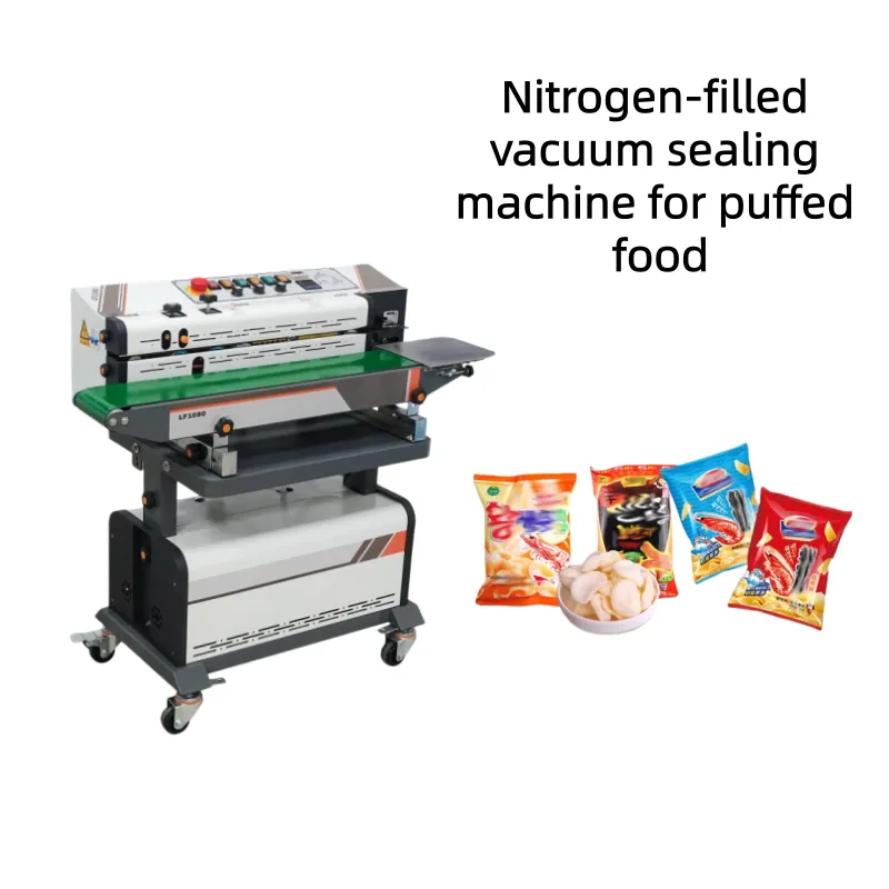 Continuous Vacuum Nitrogen Filling Sealing Machine LF-1080 Nitrogen Filling and Preservation Food Sealing Machine, Vacuum Pumpin - Sealing Machine - foodmachtech