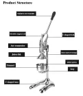 Nuevo exprimidor manual de cocina para el hogar, Exprimidor de hierro fundido multifuncional, Desmontaje rápido y fruta de acero inoxidable lavable Pres - Exprimidor - foodmachtech