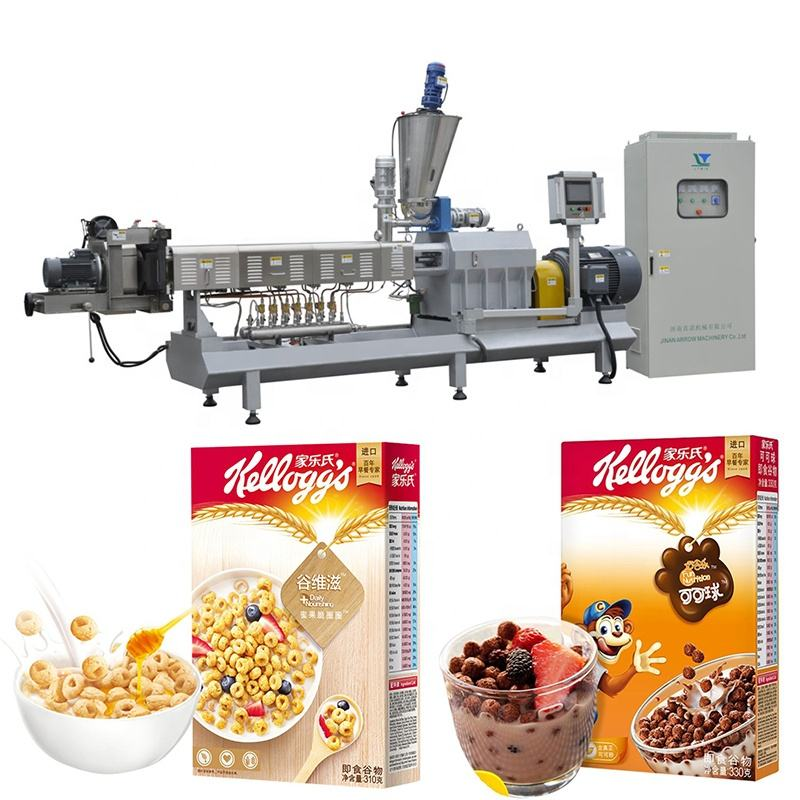 Máquina de fabricación de copos de maíz Línea de producción de cereales de desayuno