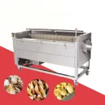 Commercial sweet potato brush roller cleaning machine large radish and potato peeling and cleaning equipment root vegetable .. - Cleaning Machine - foodmachtech