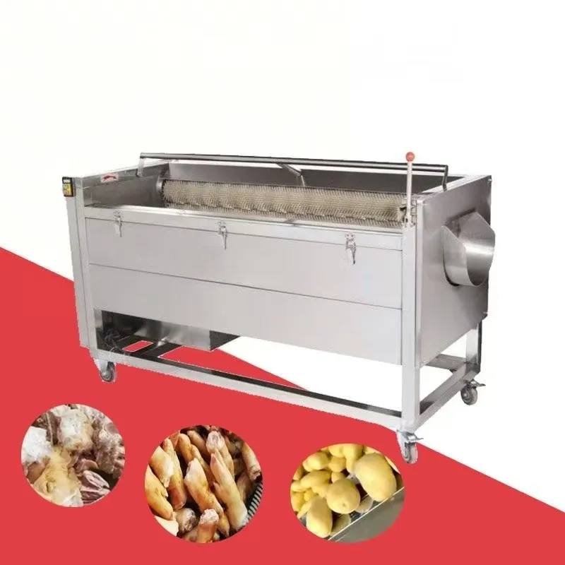 Commercial sweet potato brush roller cleaning machine large radish and potato peeling and cleaning equipment root vegetable .. - Cleaning Machine - foodmachtech