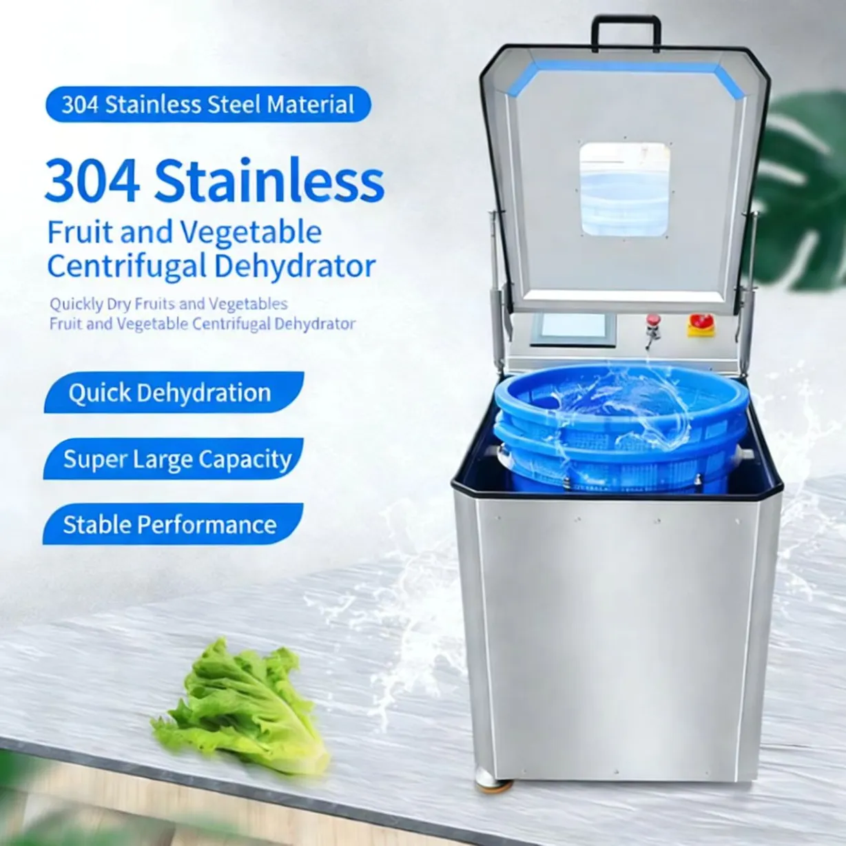 Commercial large-scale vegetable dehydrator, central kitchen fully automatic 304 stainless steel vegetable filling dehydrator. - Clean Vegetable Processing Production Line - foodmachtech
