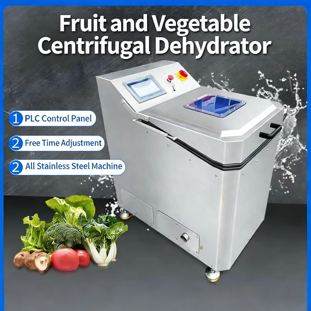 Comercial a gran escala deshidratador de verduras, cocina central totalmente automático de acero inoxidable 304 deshidratador de llenado de verduras.