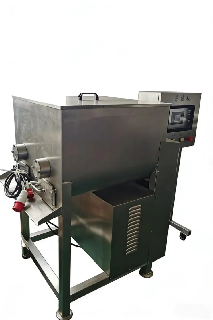 Mezclador de llenado completamente automático de llenado de dumpling comercial de doble eje máquina de mezcla de acero inoxidable mezclador de llenado de cocina central - Mezclador de relleno de carne - foodmachtech