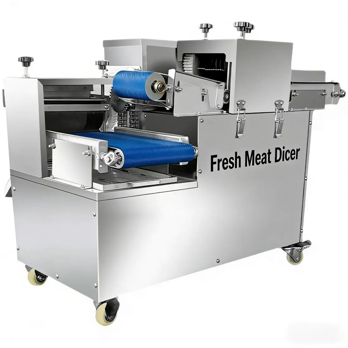Máquina de corte de cerdo estofado comercial de un paso cortador de tira de carne fresca máquina de cubicación de vientre de cerdo equipo de división de tira de cerdo - Máquina de corte de cubo de carne - foodmachtech
