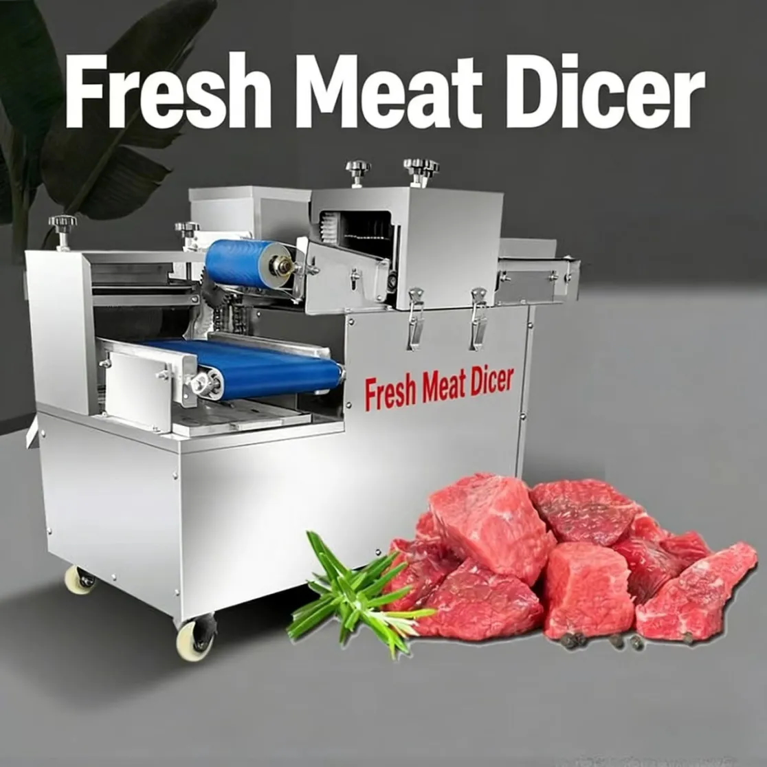 Máquina de corte de cerdo estofado comercial de un paso cortador de tira de carne fresca máquina de cubicación de vientre de cerdo equipo de división de tira de cerdo - Máquina de corte de cubo de carne - foodmachtech