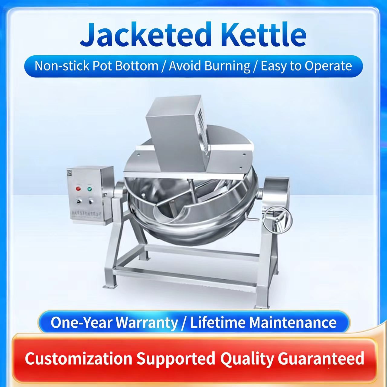 Pentola da cucina Zongzi Pentola sandwich a gas di pastorizzazione Pentola verticale commerciale.