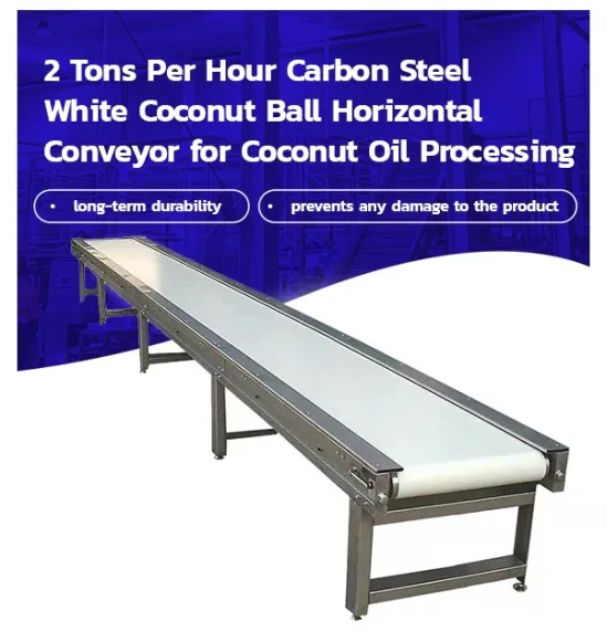 Alta Qualidade 2 Toneladas Por Hora Aço Carbono Branco Coconut Ball Transportador Horizontal para Processamento De Óleo De Coco