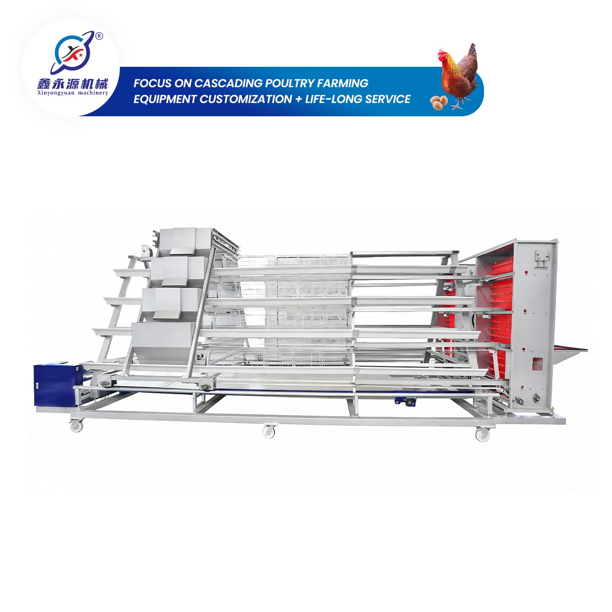 Jaula escalonada de cuatro capas tipo A