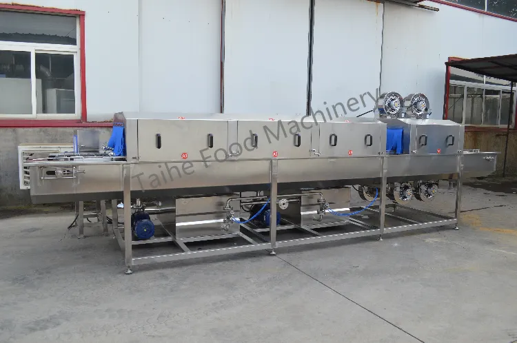 Túnel tipo máquina plástica de la limpieza del embalaje para la fábrica de la comida Lavadora automática de la cesta del volumen de ventas - Túnel de lavado - foodmachtech