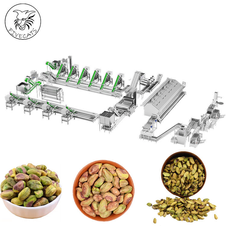 Commercial Grade High-Speed Pistachio Nut Shelling Roasting Production Line