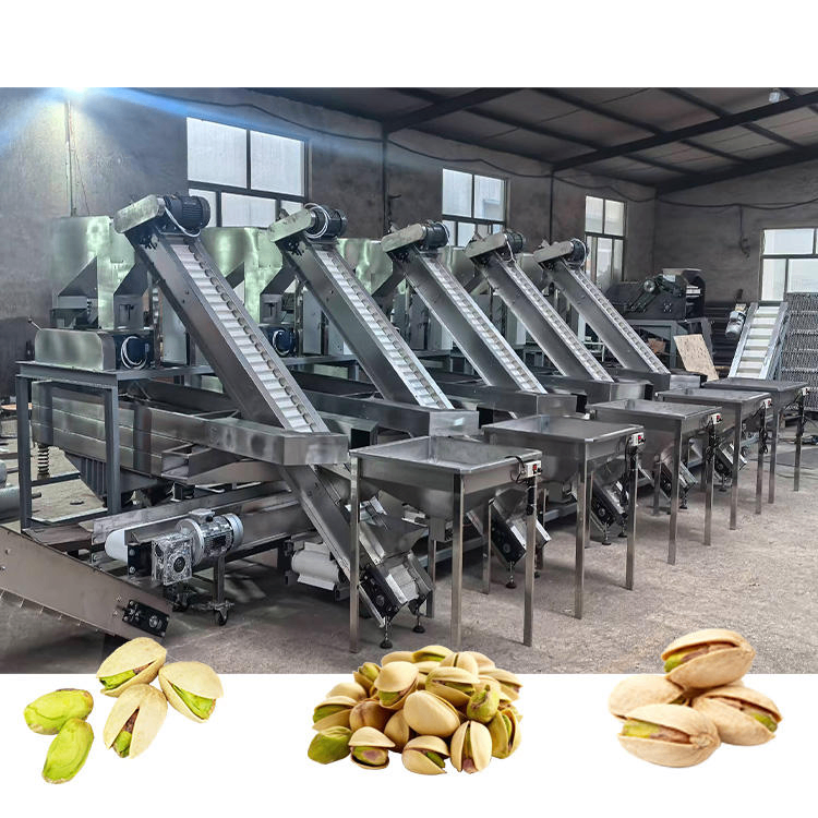 high efficiency Grade High-Speed Pistachio Nut Shelling Roasting Production Line