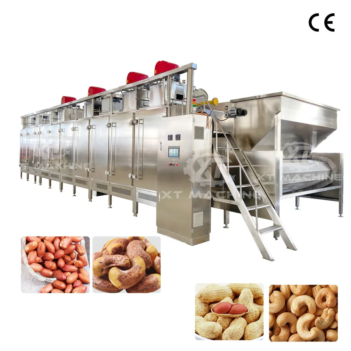 Profesionales cacahuetes semillas de girasol semillas de calabaza anacardo caballo frijoles almendras nueces avellana pistachos tostador continuo - Máquina de asar - foodmachtech