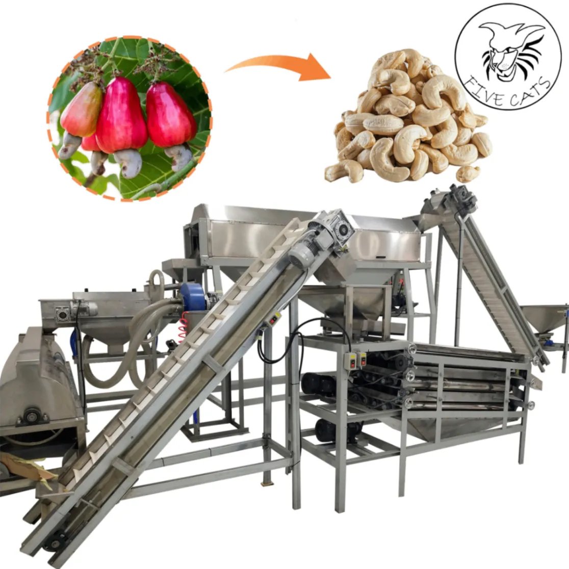 Dây chuyền chế biến thiết bị nhà máy sản xuất bao bì đóng gói sấy hạt điều - Máy rang - foodmachtech