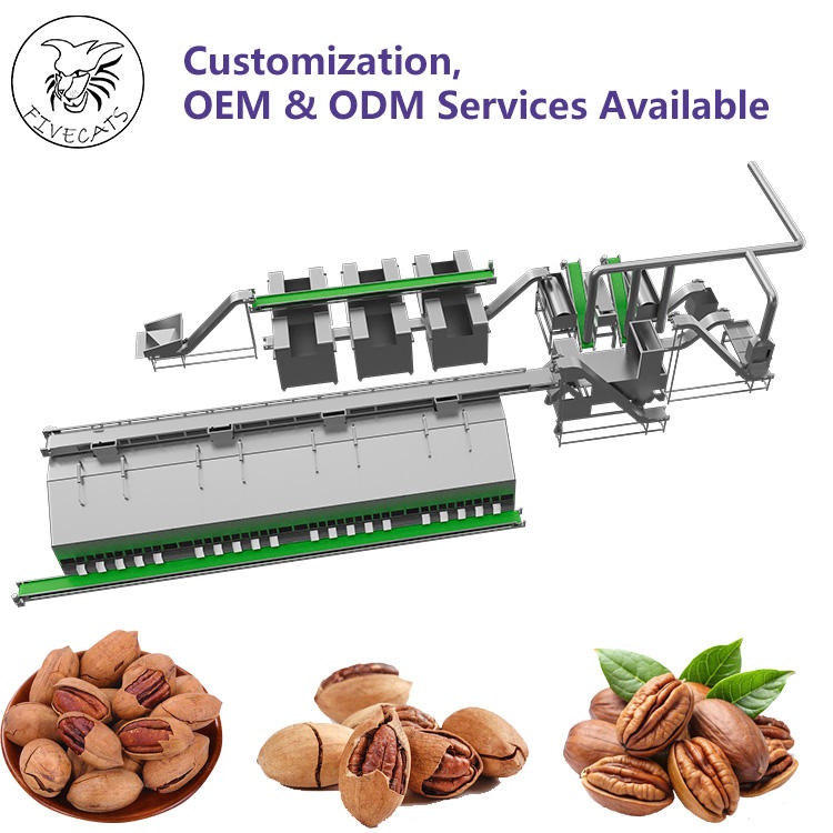 Industrial Almond Grading Cracking Crushing Peeling Sorting Roasting Dehulling Machine Processing Production Line