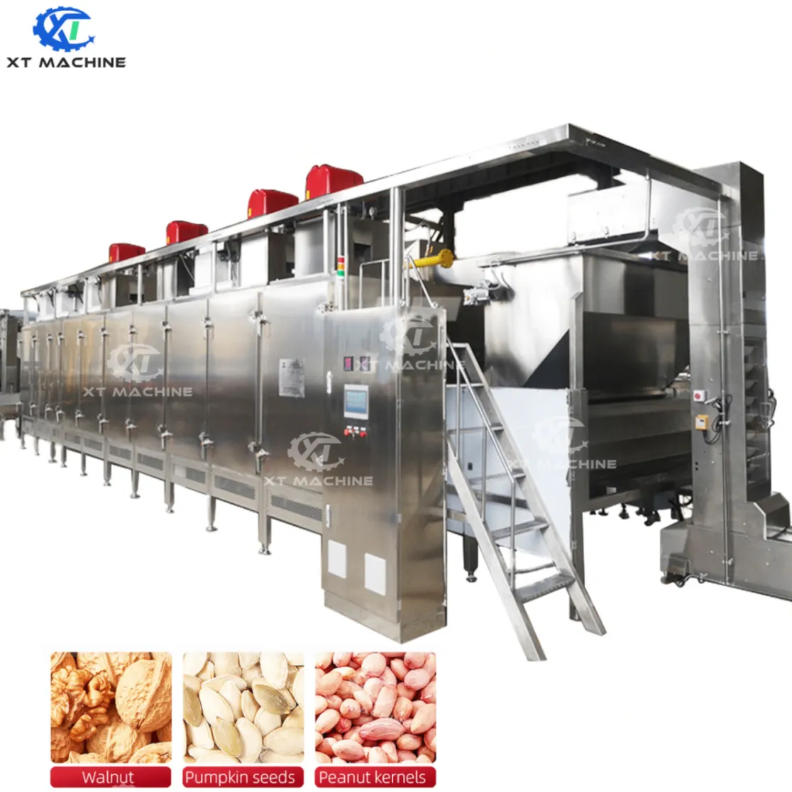 Profesionales cacahuetes semillas de girasol semillas de calabaza anacardo caballo frijoles almendras nueces avellana pistachos tostador continuo - Máquina de asar - foodmachtech