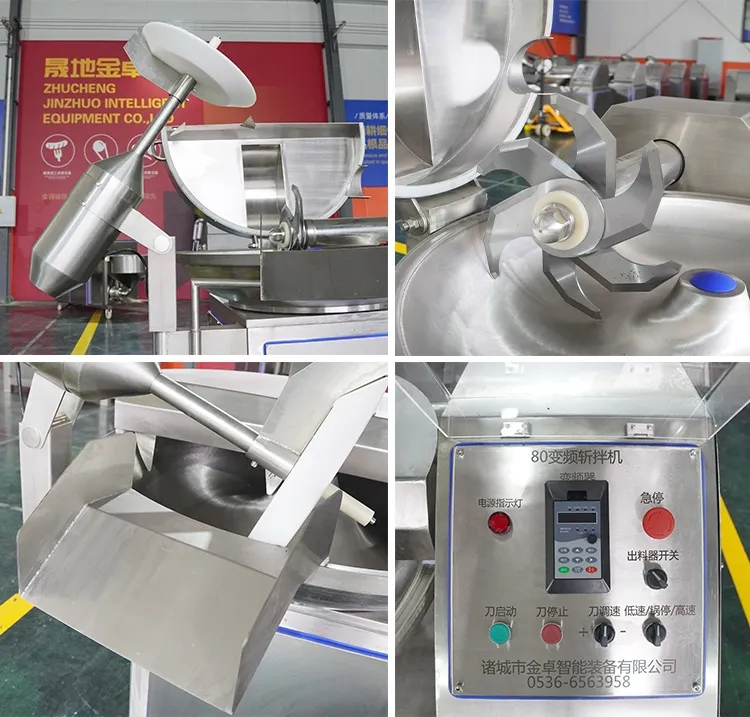 Tipo 80 helicóptero de alta velocidad de corte de carne, verduras y otros materiales sin dispositivo de descarga auxiliar - Cortador de tazón - foodmachtech