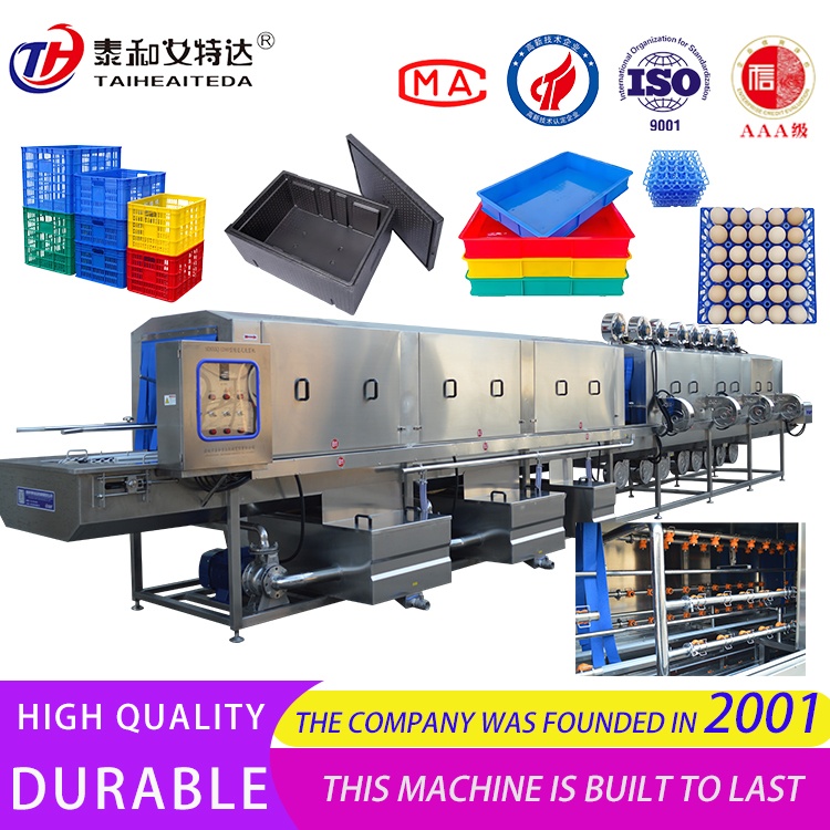 Plastic basket tunnel-type flat noodle box washer continuous cleaning line