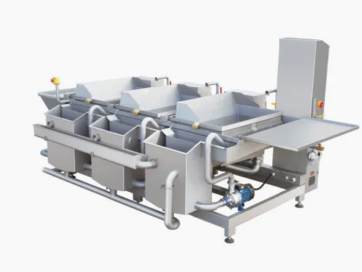 Três inclinação Hopper vegetal máquina de lavar - Máquina limpeza - foodmachtech