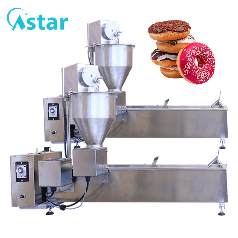 Ligne simple électrique de machine de beignet d'acier inoxydable avec le contrôle facile pour les magasins d'alimentation rapide et les moulins à farine - Extrudeuse de biscuit - foodmachtech