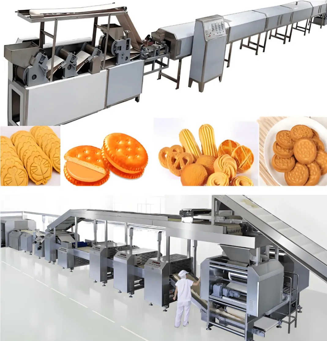 biscuit Production Line with Biscuit Making Machine Cookie Making Machine - Biscuit Stamping Machine - foodmachtech