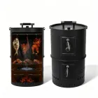 Fumeur extérieur de barbecue de tour de charbon de bois 3 dans 1 gril sans fumée de BBQ - Fumer Four - foodmachtech