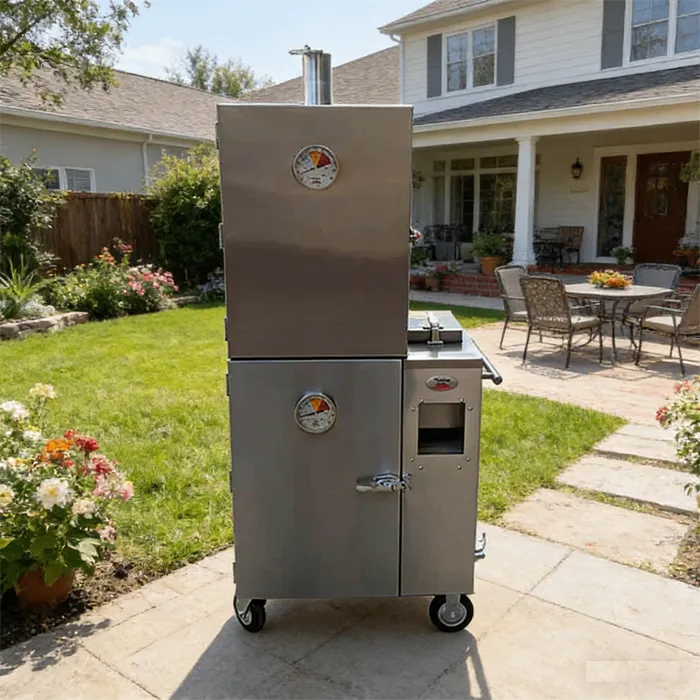 Stainless Steel Gravity Feed Smoker for Home and Commercial BBQ - Smoking Machine - foodmachtech
