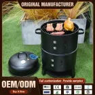 Certifié CE ménage trois couches Smokeless BBQ électrique vertical fumeur Grill avec revêtement en poudre de construction métallique - Fumer Four - foodmachtech