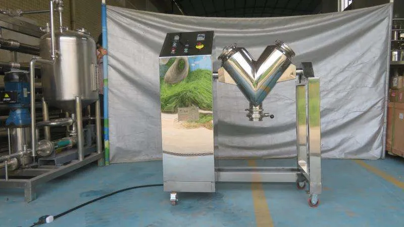 Mezclador inoxidable automático de alta velocidad del cono 30-500l del mezclador del polvo de la comida tipo V - Mezclador - foodmachtech