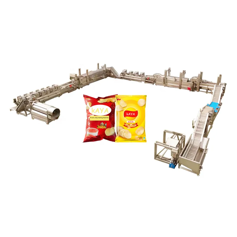Chaîne de production complètement automatique de pommes frites de pommes chips friteuse avec l'échangeur de chaleur - Machine à frire - foodmachtech