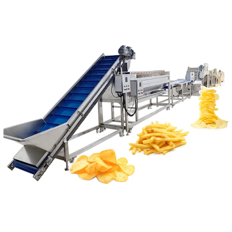 Automatic potato chips French Fries Production Line Fryer with Heat Exchanger - Frying Machine - foodmachtech