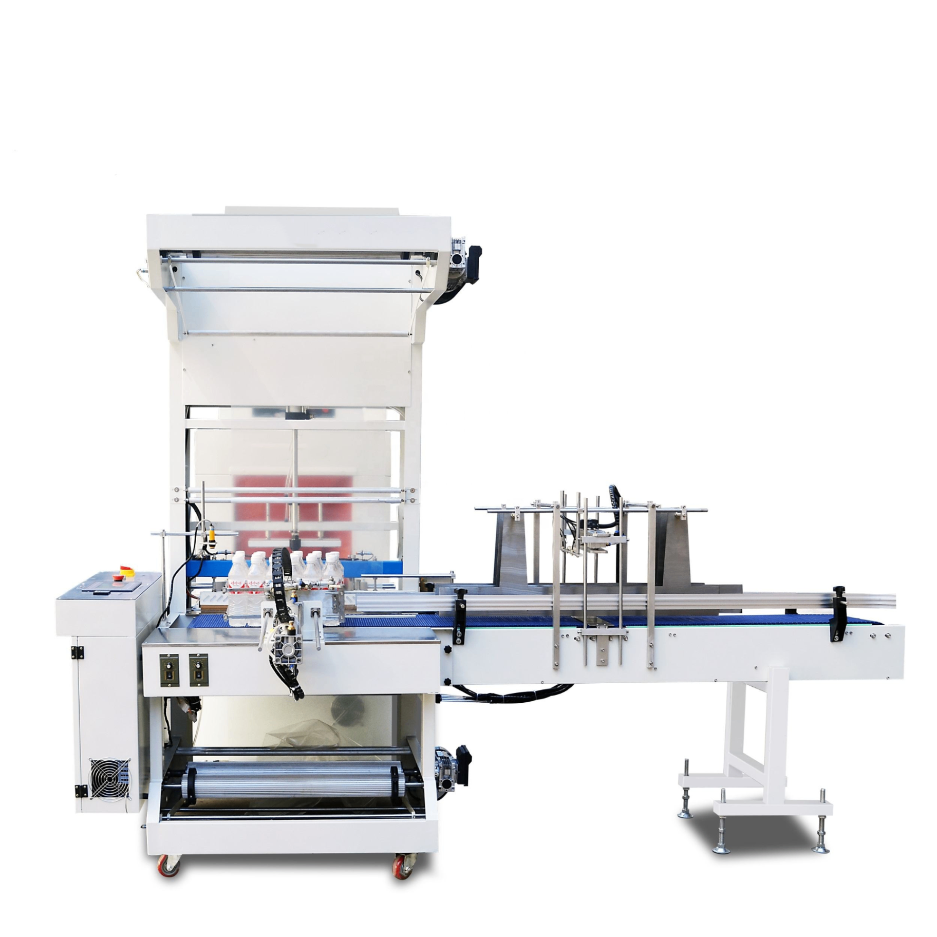 Automatic Plastic Bottled Juice Water PE Thermal Shrinking and Sleeve Packaging Machinery 24 Bottles
