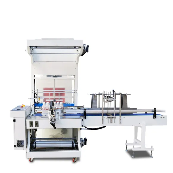 Automatic Plastic Bottled Juice Water PE Thermal Shrinking and Sleeve Packaging Machinery 24 Bottles
