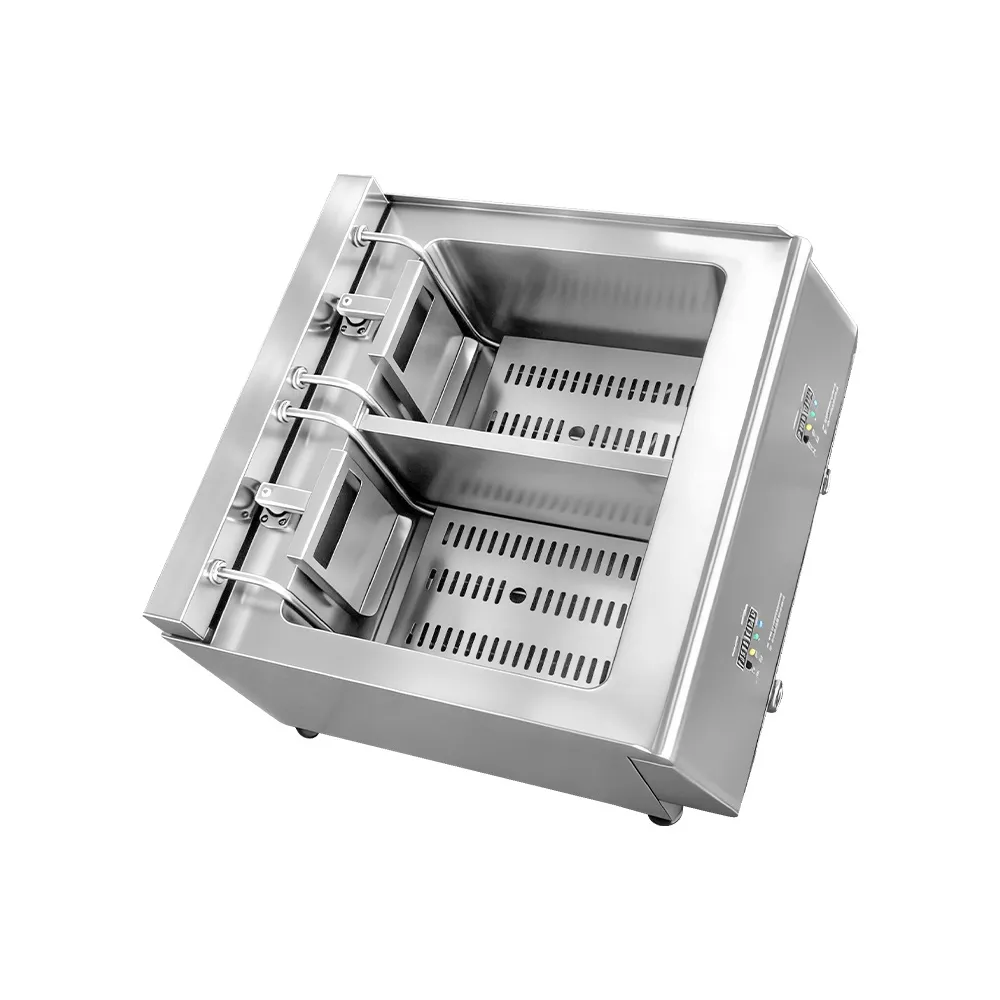 Seta profunda de elevación automática del rollo de primavera del cerdo crujiente de las patatas fritas de la freidora comercial de 230 ℃ con el sistema del control de la temperatura - Freidora profunda - foodmachtech