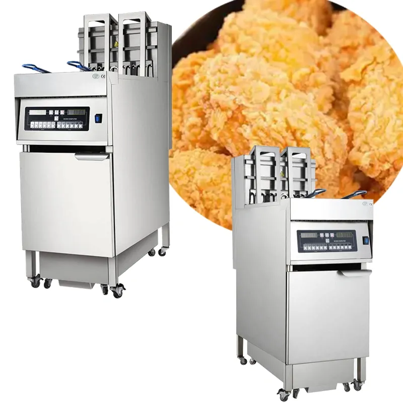 Eléctrico automático cesta elevación freidora hamburguesa equipo pollo frito papas fritas - Freidora profunda - foodmachtech