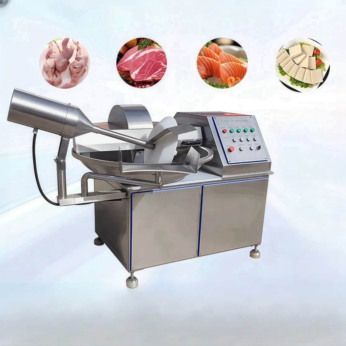 Picador LC-6X completamente automático de alta potencia comercial de la carne 120L y de la verdura - Cortador de tazón - foodmachtech