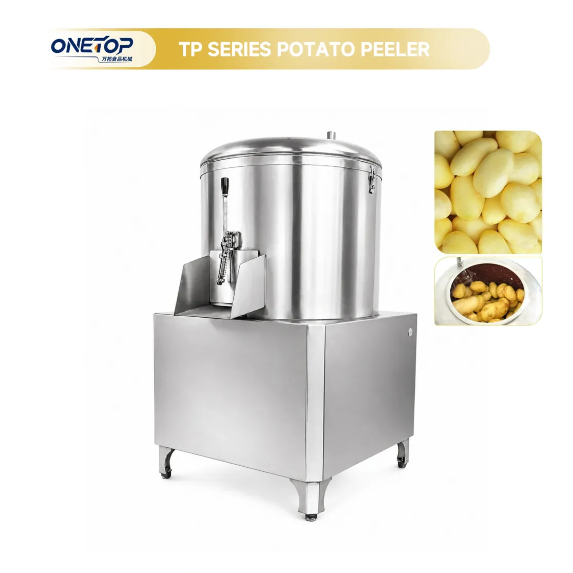 El pelador de patatas TP-400 es adecuado para pelar de alta capacidad, totalmente automático de patatas y patatas dulces - Máquina peladora - foodmachtech