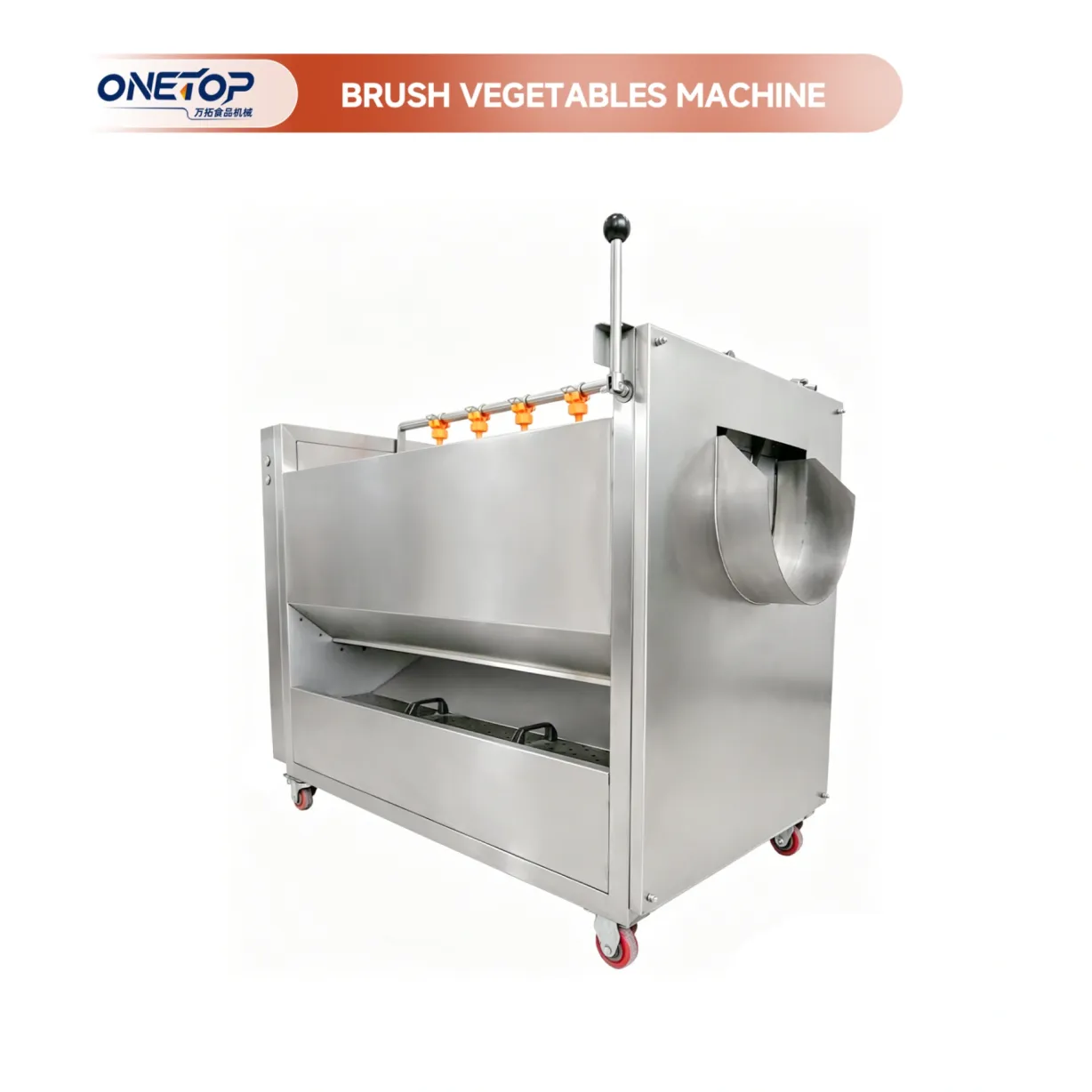 Máy lột lông bằng thép không gỉ Tự động hoàn toàn để rửa và gọt vỏ trái cây và rau quả như khoai tây - Máy lột vỏ - foodmachtech