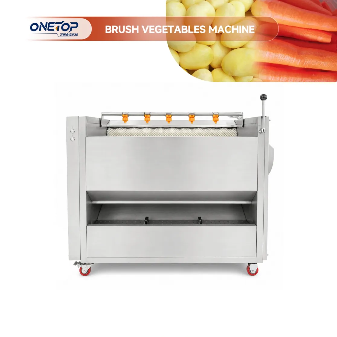 Peladora de cerdas de acero inoxidable completamente automática para lavar y pelar frutas y verduras como las patatas - Máquina peladora - foodmachtech