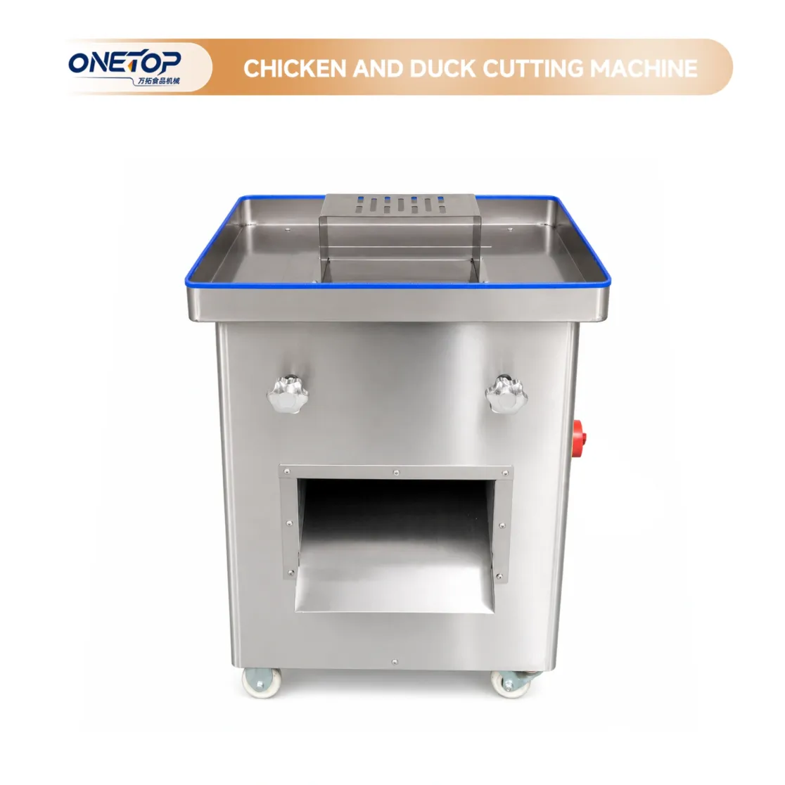 El cortador de pollo y pato totalmente automático tiene un motor de alta potencia y corta suavemente - Máquina de corte de cubo de carne - foodmachtech