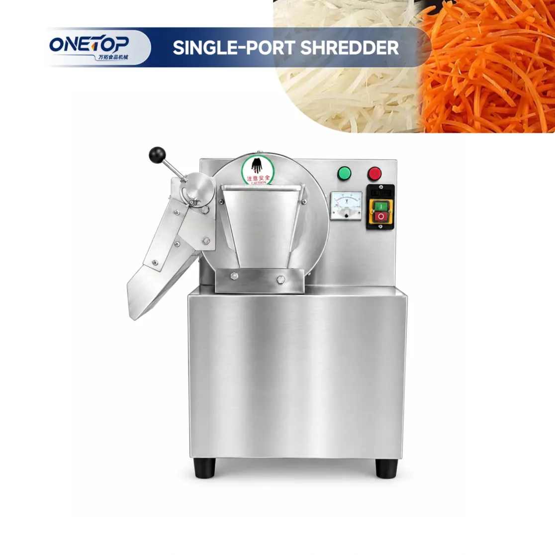 Triturador e fatiador de cabeça única de aço inoxidável totalmente automático para batatas e rabanetes - Máquina corte Julienne - foodmachtech