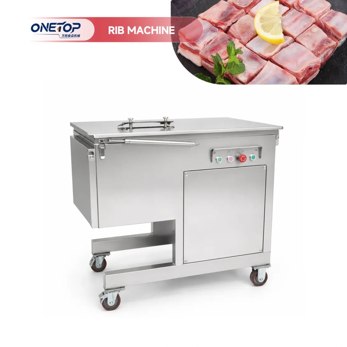 La cortadora completamente automática de la costilla es conveniente para cortar los huesos como la carne de vaca en secciones - Máquina de corte de cubo de carne - foodmachtech