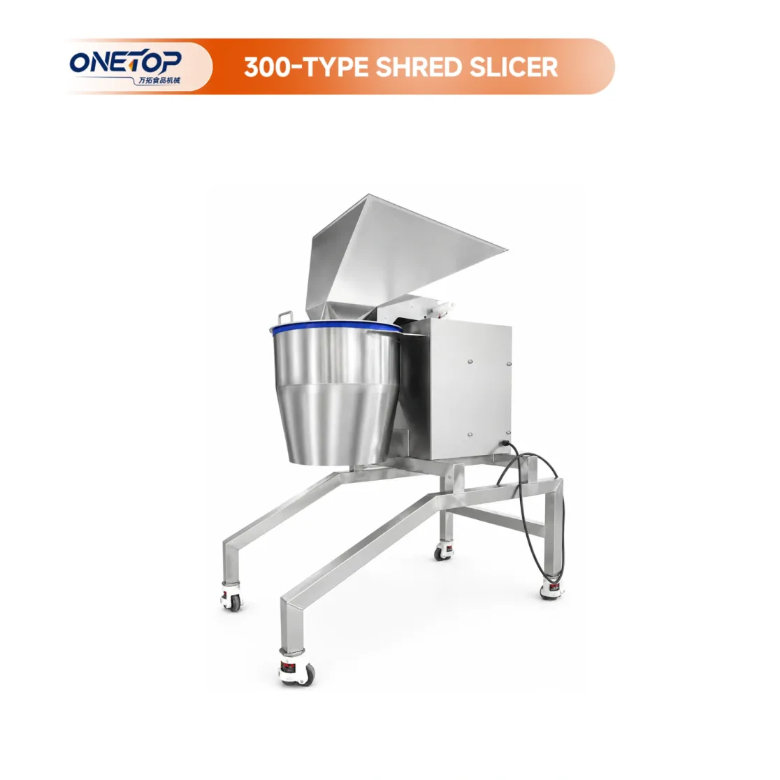 Slicer e triturador de aço inoxidável totalmente automático tipo 300 - Máquina corte Julienne - foodmachtech
