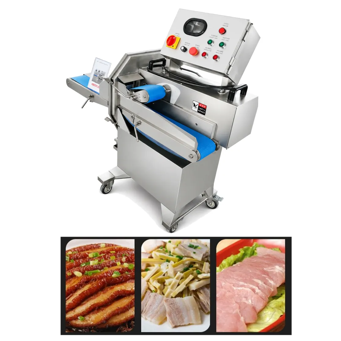 Equipo de corte automático de acero inoxidable, cortadora de carne cocida - Cortadora de carne - foodmachtech