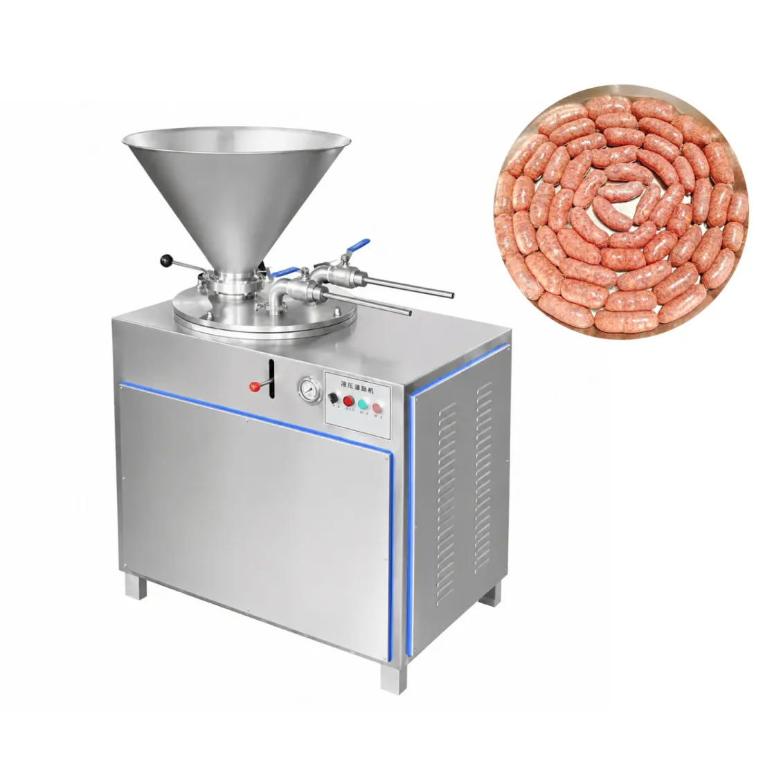 Macchina per il riempimento di salsicce idrauliche elettriche commerciali, attrezzatura per il riempimento di salsicce ad alta efficienza - Insaccatrice per salsicce - foodmachtech