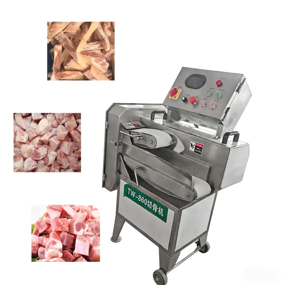 Máquina de corte de costilla de cerdo comercial para segmentar y cortar carne congelada máquina de corte de carne cocida para fábricas de alimentos - Máquina de sierra de hueso - foodmachtech